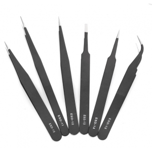 HR0380 6 in 1 Anti-Static Tweezers Kit  ESD-10 ESD-11 ESD-12 ESD-13 ESD-14 ESD-15